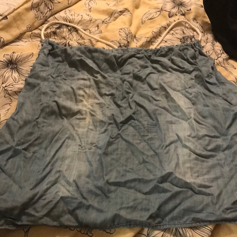 Distressed Denim Tank Top